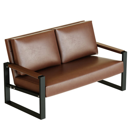 DKLGG Modern Double Recliner Sofa - Leather Comfort for Your Living Room Retreat