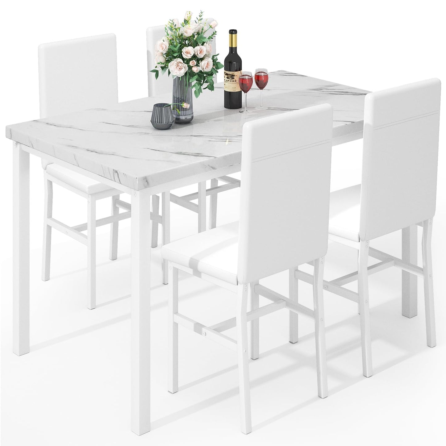 DKLGG 4-Person Dining Set, Modern 5-Piece Table and Chairs for Kitchen - Perfect Home Dining Experience