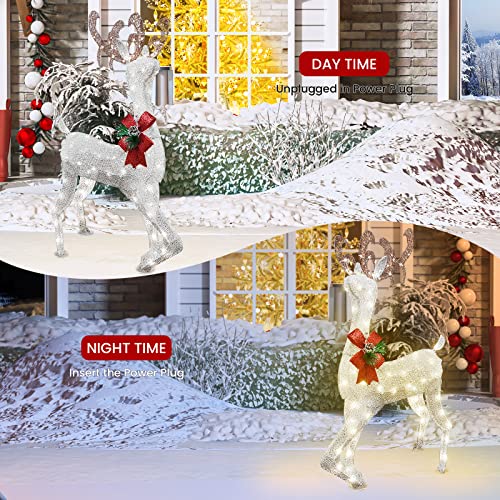 DKLGG 3-Piece LED Christmas Reindeer Set - 230 Lights for Festive Indoor/Outdoor Decor