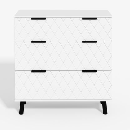 DKLGG Contemporary White Dresser – 3 Drawer Chest for Elegant Bedrooms