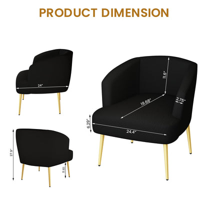 DKLGG Modern Reading Chair Set of 2 - Stylish Black for a Chic Living Room Look