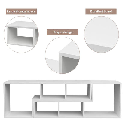 DKLGG L-Shaped TV Cabinet - 2-Tier Cube Bookcase for Books and Decor