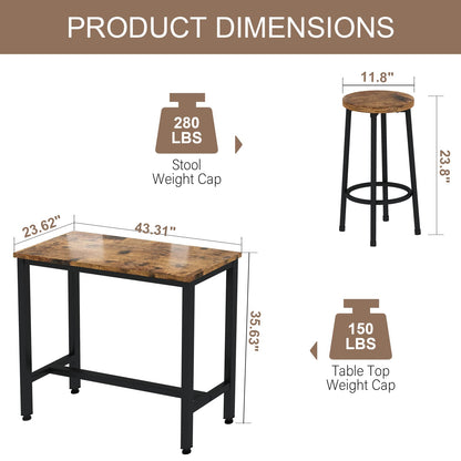 DKLGG 5-Piece Beige High Bar Dining Set - Perfect for Entertaining with Countertop Table and 4 Chairs