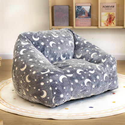 DKLGG Adorable Moon and Stars Kids' Plush Blanket with Bean Bag Chair - Luminous