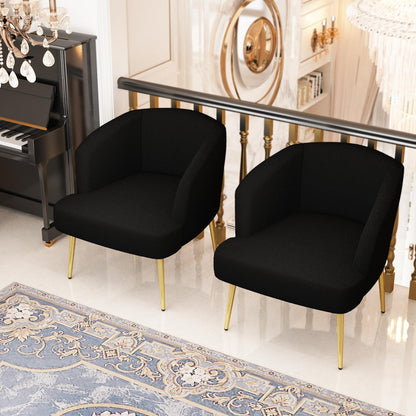 DKLGG Modern Reading Chair Set of 2 - Stylish Black for a Chic Living Room Look