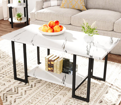 DKLGG 3-Piece Coffee Table Set - Stylish Rectangular Table with Two Matching Accent Tables