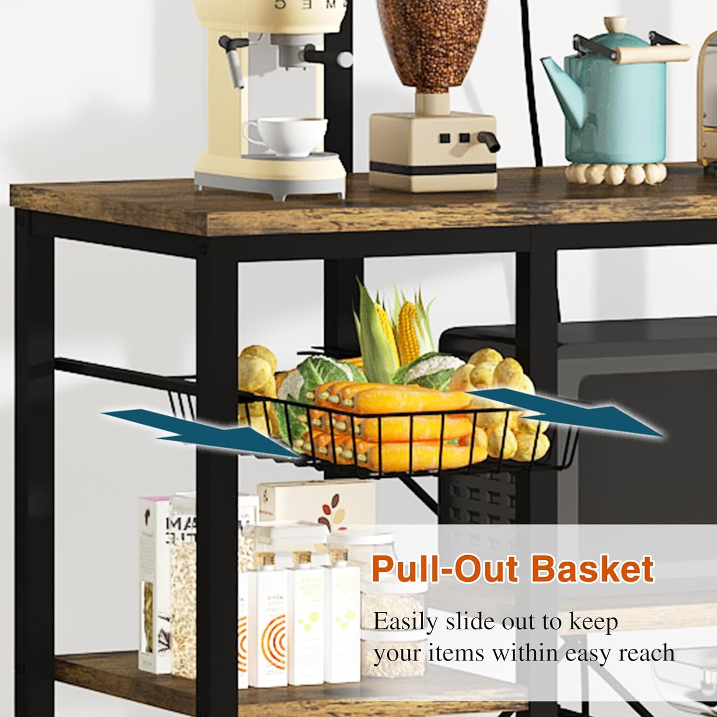 DKLGG Rustic Brown Kitchen Baking Rack - Functional and Elegant Storage Solution