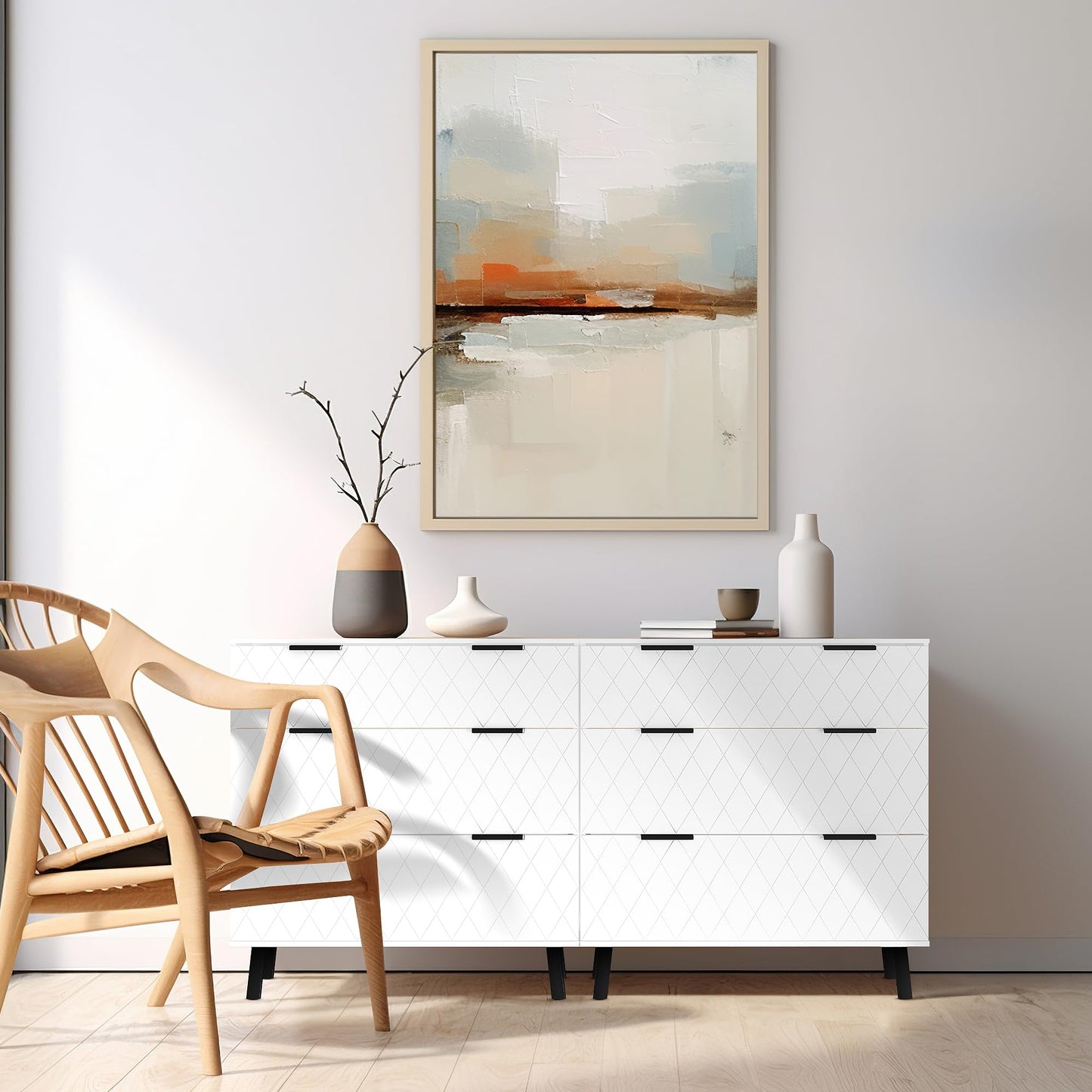 DKLGG Contemporary White Dresser – 3 Drawer Chest for Elegant Bedrooms