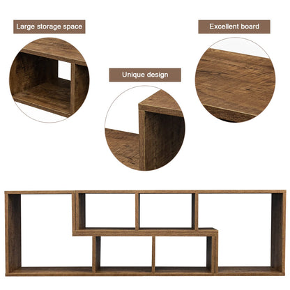 DKLGG L-Shaped TV Cabinet - 2-Tier Cube Bookcase for Books and Decor