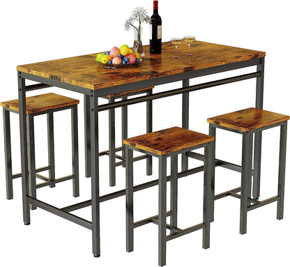 DKLGG 5-Piece Bar Height Dining Set - Perfect for Entertaining and Casual Meals