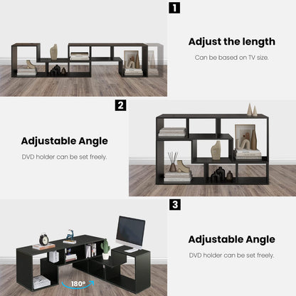 DKLGG L-Shaped TV Cabinet - 2-Tier Cube Bookcase for Books and Decor