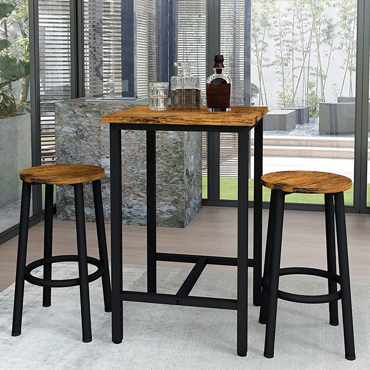 DKLGG 3-Piece Pub Dining Set - Stylish Bar Table with Versatile Chairs for Any Space