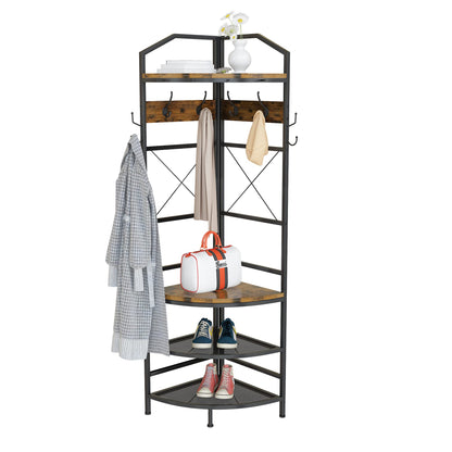 DKLGG 72” Industrial Hall Tree Freestanding Hanger, Hanger Rack with Storage