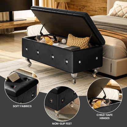 DKLGG Modern Storage Ottoman - Ideal for Bedroom Organization and Comfort