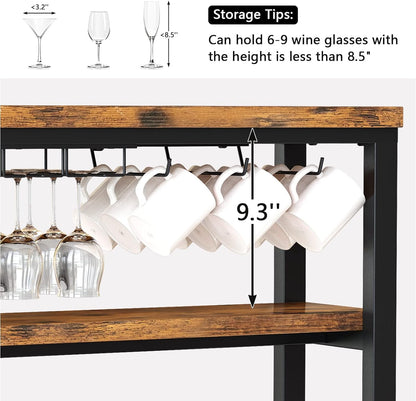 DKLGG Rustic Brown Floor Wine Rack - Perfect Kitchen Organizer and Storage Solution