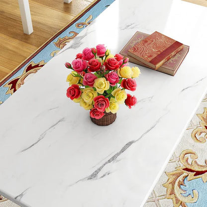 DKLGG Gold + White Marble Coffee Table Set - 3-Tier Design for a Sophisticated Living Room Look