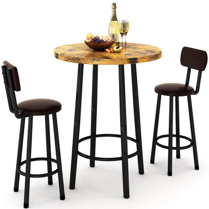 DKLGG 3-Piece Pub Dining Set - Stylish Bar Table with Versatile Chairs for Any Space