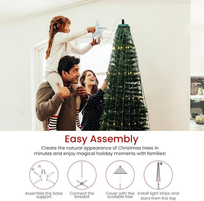 DKLGG 3-Piece Holiday Tree Set with Warm Lights - Easy Assembly and Stable Design for Christmas