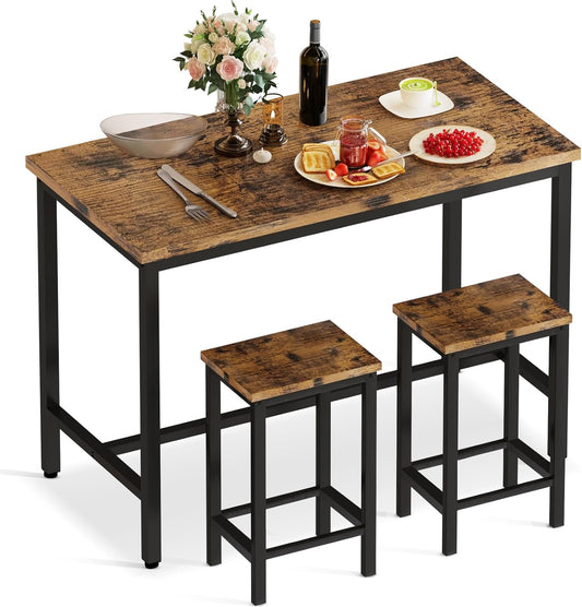 DKLGG Square Dining Table Set - Spacious Design for Family Gatherings