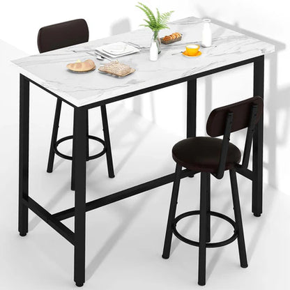 DKLGG 2-Person White Square Kitchen Table and Chairs Set – Perfect for Small Spaces