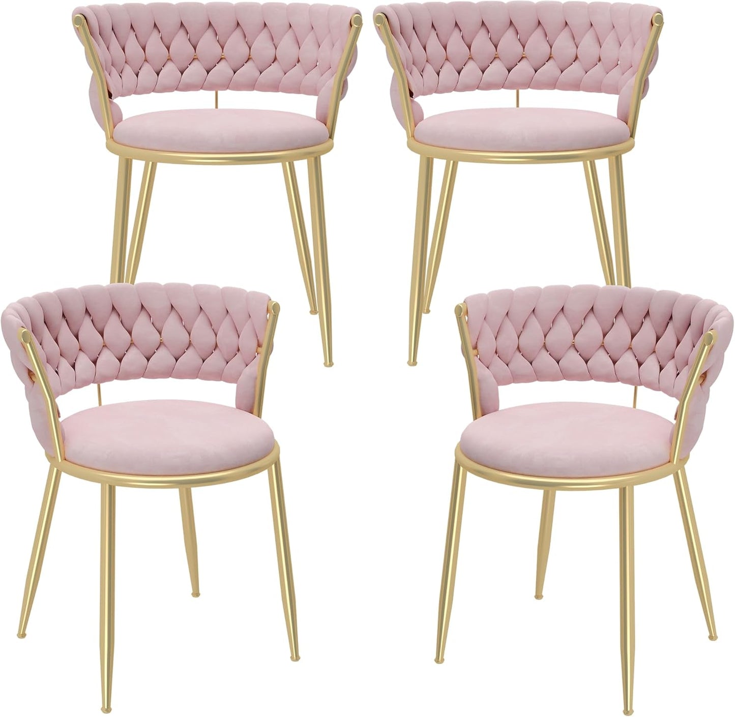 DKLGG Velvet Dining Chair Set of 4 - Elegant Upholstered Chairs for Stylish Dining