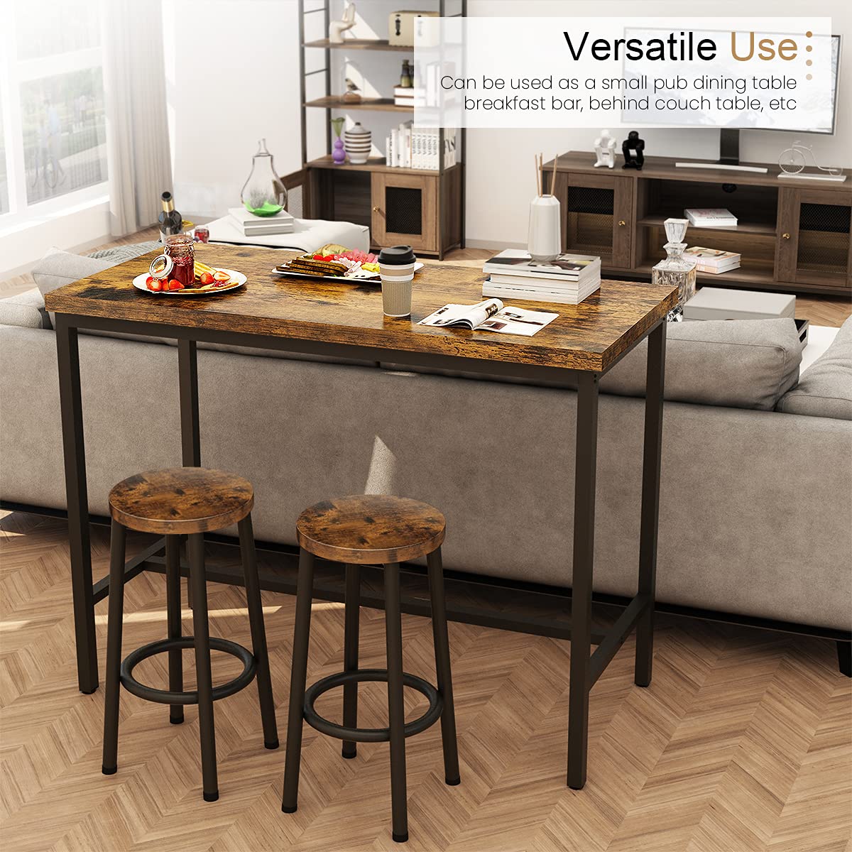 DKLGG 3-Piece Pub Dining Set - Stylish Bar Table with Versatile Chairs for Any Space