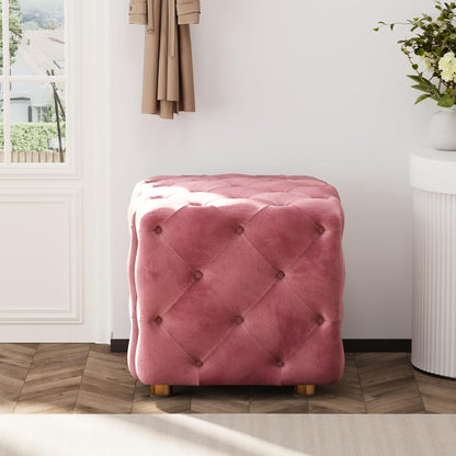 DKLGG Elegant Square Velvet Ottoman - Modern Design with Button Accent for Any Space