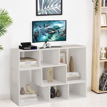 DKLGG L-Shaped TV Cabinet - 2-Tier Cube Bookcase for Books and Decor