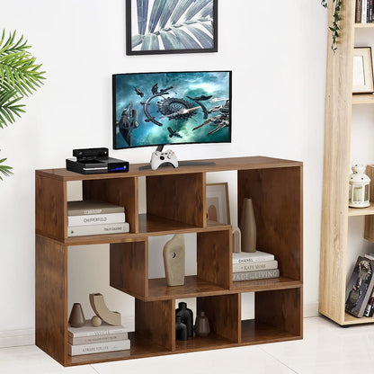 DKLGG L-Shaped TV Cabinet - 2-Tier Cube Bookcase for Books and Decor