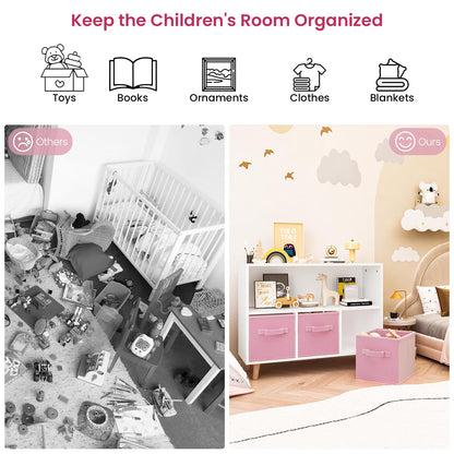 DKLGG Pink Toy Organizer - 3 Drawer Design for Playroom and Book Storage