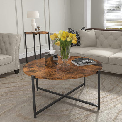 DKLGG Elegant Rustic Brown Vintage Coffee Tables – Perfect for Any Living Room