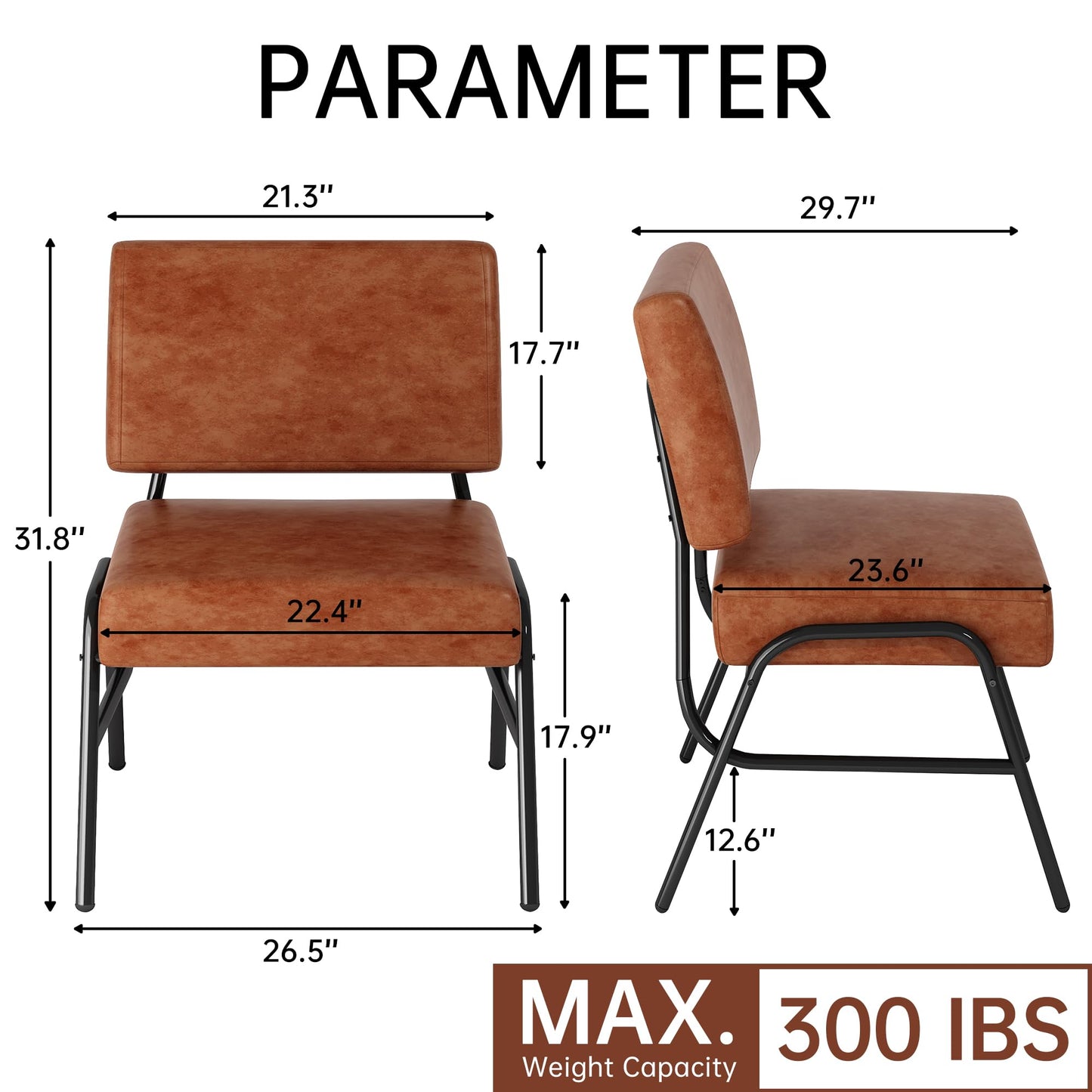 DKLGG Mid-Century Modern Leather Executive Chair Set of 2 - Stylish Brown Design for Your Office