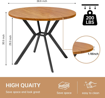 DKLGG Modern Round Kitchen Table - 39-Inch Mid-Century Dining Table for Elegant Decor