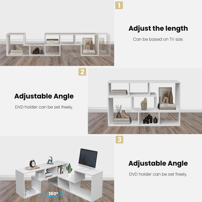 DKLGG L-Shaped TV Cabinet - 2-Tier Cube Bookcase for Books and Decor