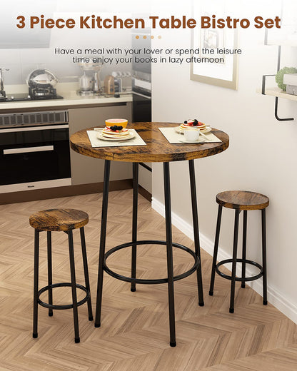 DKLGG 3-Piece Pub Dining Set - Stylish Bar Table with Versatile Chairs for Any Space