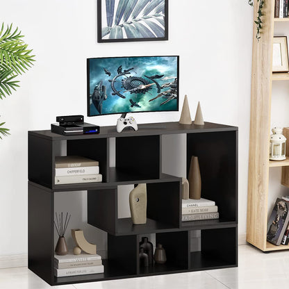 DKLGG L-Shaped TV Cabinet - 2-Tier Cube Bookcase for Books and Decor