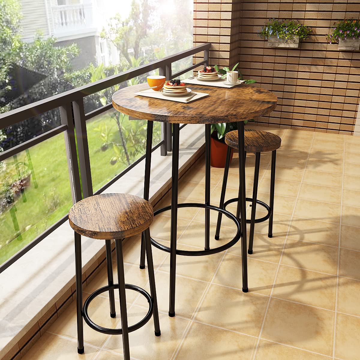 DKLGG 3-Piece Pub Dining Set - Stylish Bar Table with Versatile Chairs for Any Space