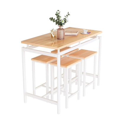 DKLGG Modern 3-Piece Industrial Bar Set for 2 - Stylish Table with Integrated Storage Solutions