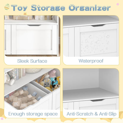 DKLGG Elegant Toy Organizer - White Storage Unit with 2 Drawers for Kids' Toys