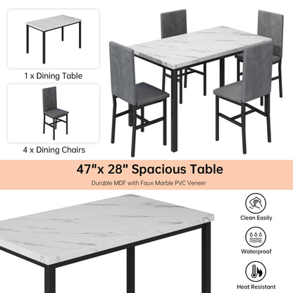 DKLGG 4-Person Dining Set, Modern 5-Piece Table and Chairs for Kitchen - Perfect Home Dining Experience