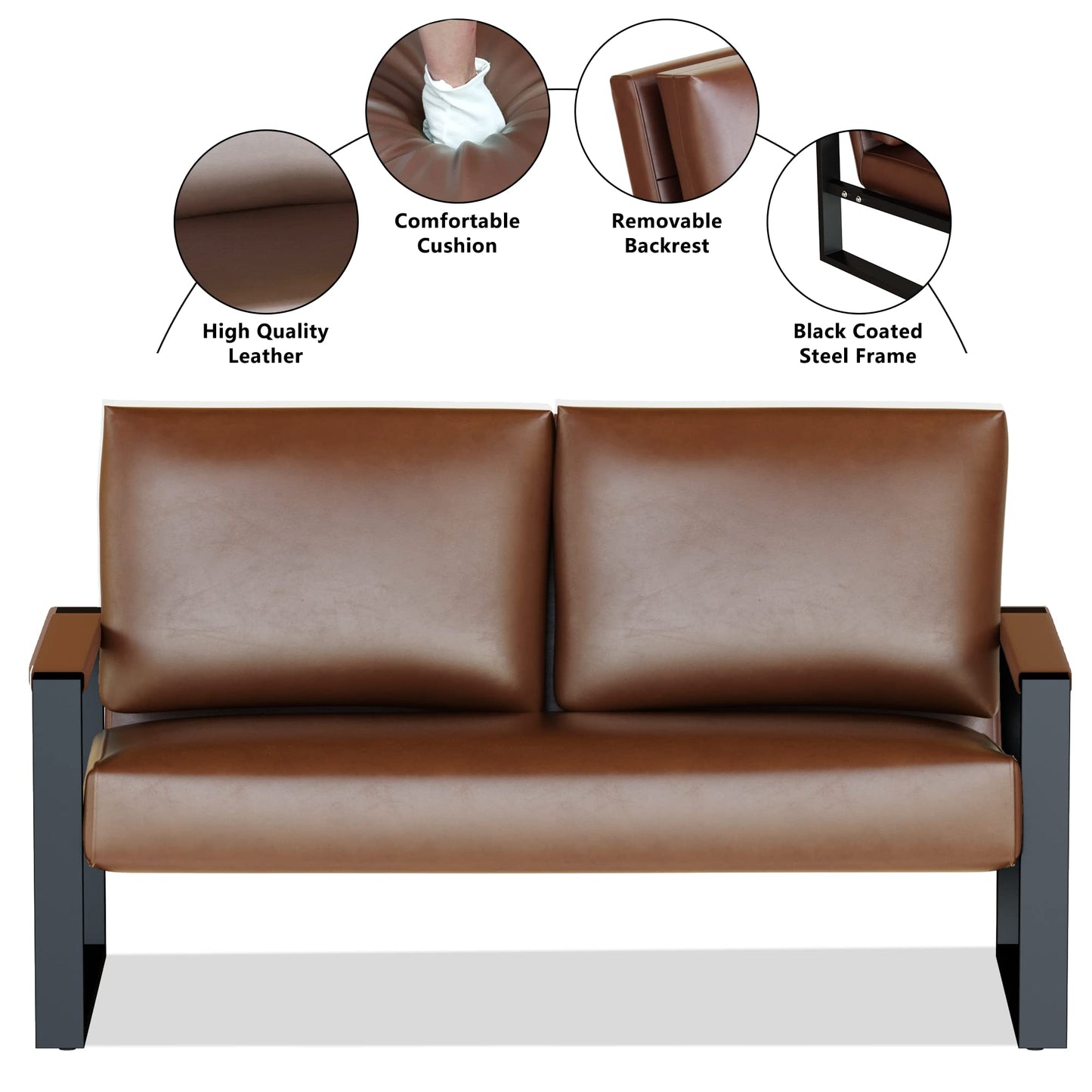 DKLGG Modern Double Recliner Sofa - Leather Comfort for Your Living Room Retreat