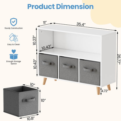 DKLGG Pink Toy Organizer - 3 Drawer Design for Playroom and Book Storage