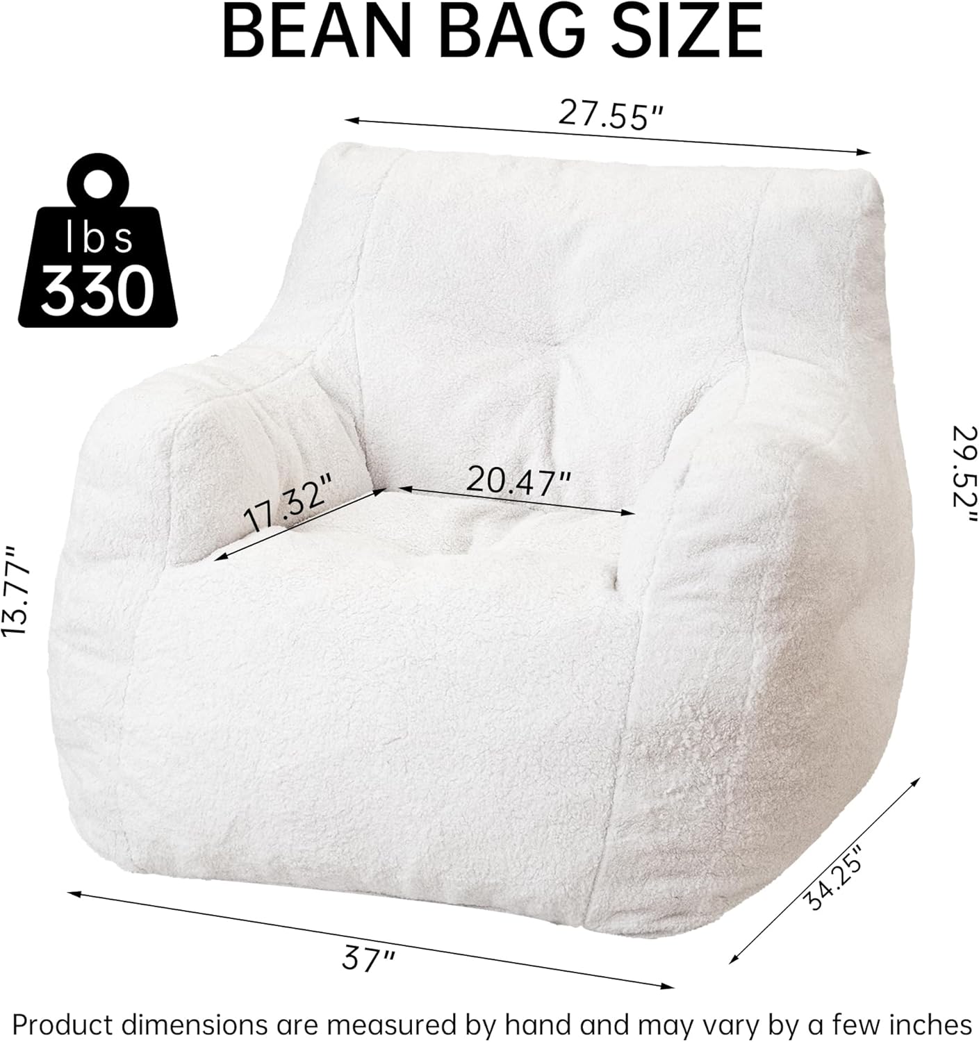 DKLGG Bean Bag Chair with Soft Tufted Padding - Perfect for Any Living Space