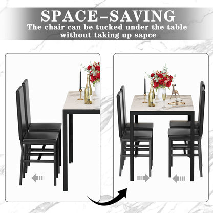 DKLGG 4-Person Dining Set, Modern 5-Piece Table and Chairs for Kitchen - Perfect Home Dining Experience