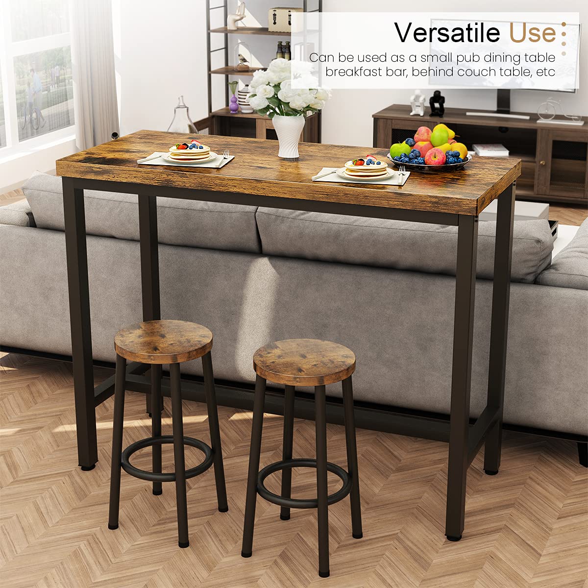 DKLGG 3-Piece Pub Dining Set - Stylish Bar Table with Versatile Chairs for Any Space