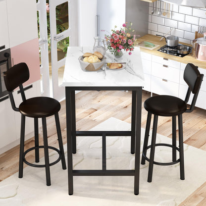 DKLGG 2-Person White Square Kitchen Table and Chairs Set – Perfect for Small Spaces