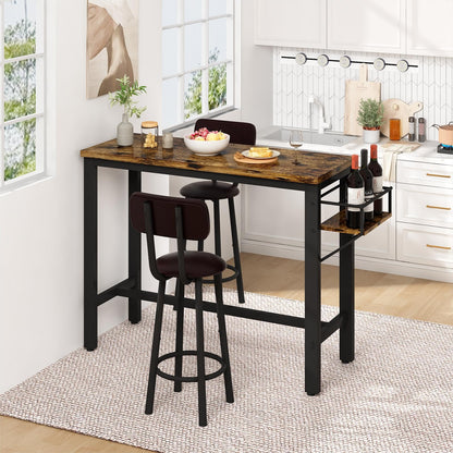 DKLGG Compact Kitchen Table Set - Bar Table and 3 Chairs for Small Spaces