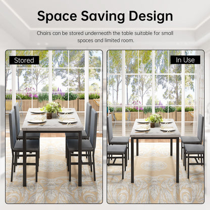 DKLGG 4-Person Dining Set, Modern 5-Piece Table and Chairs for Kitchen - Perfect Home Dining Experience