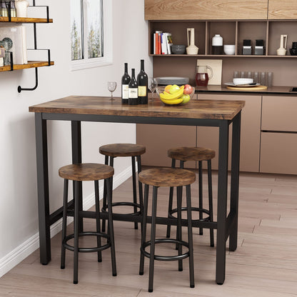 DKLGG Modern 3-Piece Industrial Bar Set for 2 - Stylish Table with Integrated Storage Solutions