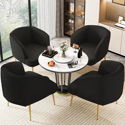 DKLGG Modern Reading Chair Set of 2 - Stylish Black for a Chic Living Room Look